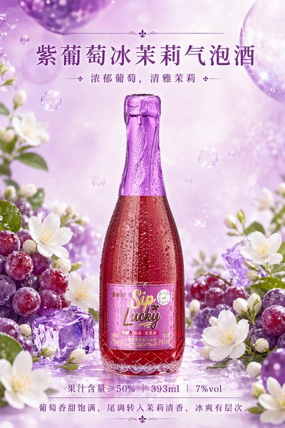 紫葡萄冰茉莉气泡酒